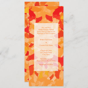 Invitación Cottagecore Coral Naranja Rojo Caída Boda