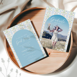 Invitación Cottagecore Floral Graduation Photo Announcement 