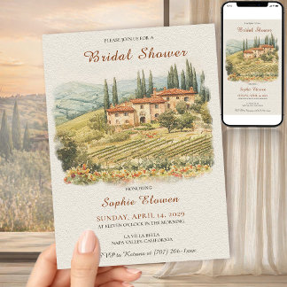Invitación Cottagecore Italian Farmhouse Bridal Shower