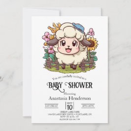 Invitación Cottagecore Lovely Sheep Baby Shower