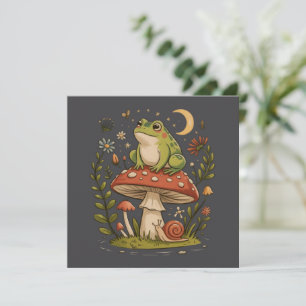 Invitación Cottagecore Rana Hongo Seta Luna Bosque