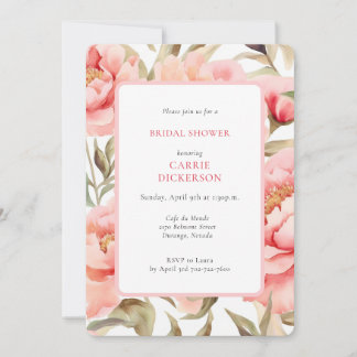 Invitación Cottagecore Rubor Floral Bridal Shower con código 