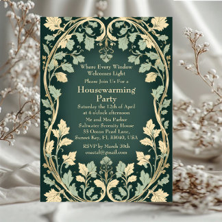 Invitación Cottagecore Vintage William Morris Housewarming