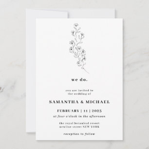 Invitación Cotton Boho White Clear Botanical lo hacemos