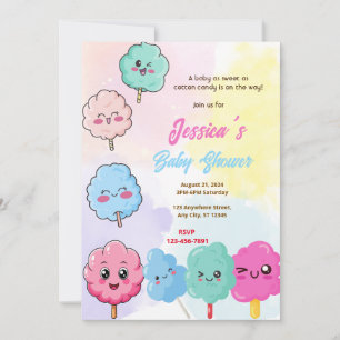 Invitación Cotton Candy Baby Shower