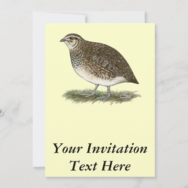 Invitación Coturnix Quail Hen (Anverso)