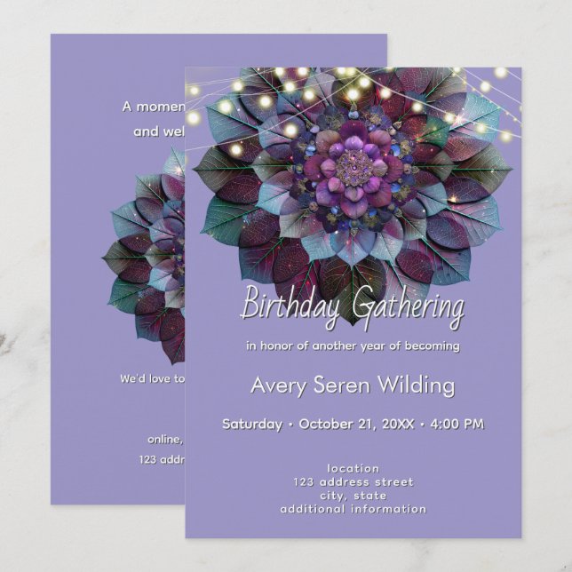 Invitación Council of Leaves | Mandala Art P&B (Anverso / Reverso)