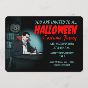 Invitación Count Dracula invita a la fiesta de Halloween