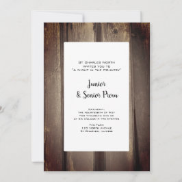 Invitación Country Barn Wood Junior / Senior Prom