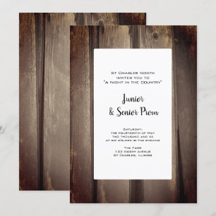 Invitación Country Barn Wood Junior / Senior Prom
