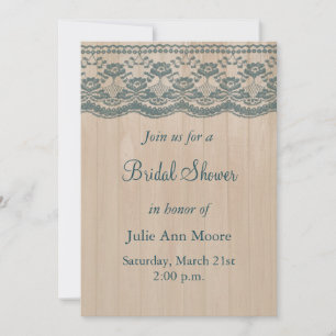 Invitación Country Barn Wood & Lace Bridal Shower