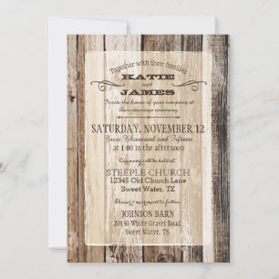 Invitación Country Barn Wood planea un Boda ruso
