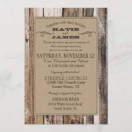 Invitación Country Barn Wood planea un Boda ruso