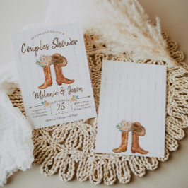 Invitación Country Boots Parejas Co-Ed Bridal Shower