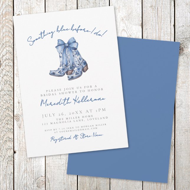 Invitación Country Bow Cowboy Shower (Country Bow Cowboy Bridal Shower Invitation)