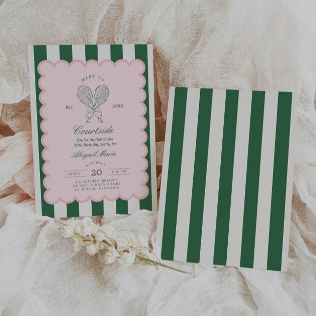 Invitación Country Club Court Side Racquet Tennis Birthday (Subido por el creador)