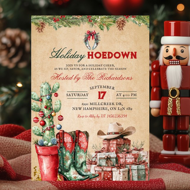 Invitación Country Cowboy Christmas Holiday Hoedown Party (Subido por el creador)