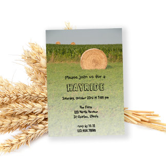 Invitación Country Farm Hay Bale Hayride