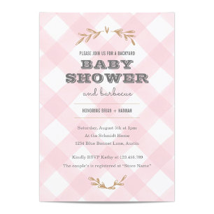Invitación Country Gingham Baby Shower