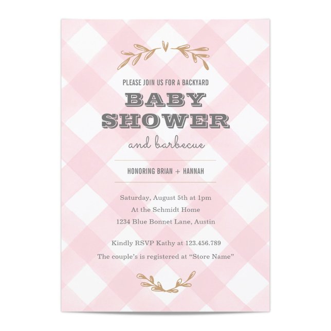 Invitación Country Gingham Baby Shower (Subido por el creador)