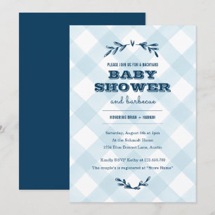 Invitación Country Gingham Baby Shower