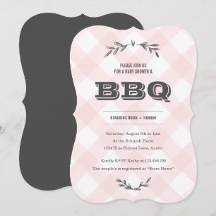 Invitación Country Gingham Baby Shower