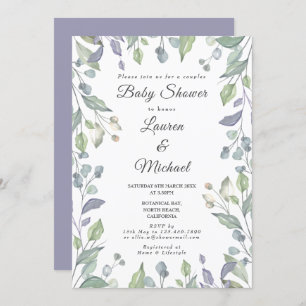 Invitación Country Greenery Couples Baby Shower