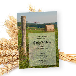 Invitación Country Hay Bales Ranch Birday Party