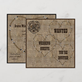 Invitación Country Hessian Burlap Boda