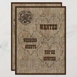 Invitación Country Hessian Burlap Boda