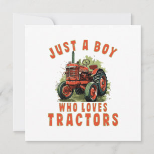 Invitación Country Life Boy que ama los tractores