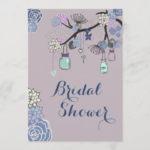 Invitación Country Mason Jars Floral Tree Bridal Shower