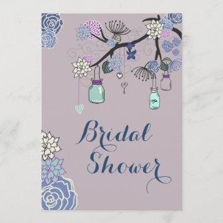 Invitación Country Mason Jars Floral Tree Bridal Shower