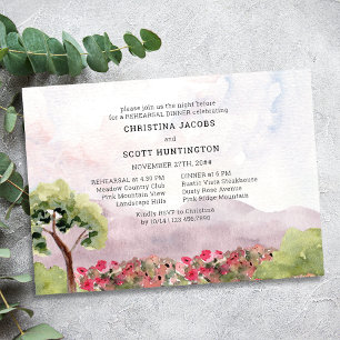 Invitación Country Meadow Watercolor Boda Ensayo Cena