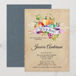 Invitación Country Otumn Lights Boy Baby Shower