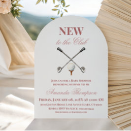 Invitación Country Pink New to the Club Girl Golf Baby Shower