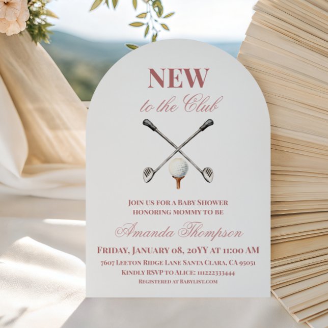 Invitación Country Pink New to the Club Girl Golf Baby Shower (Subido por el creador)