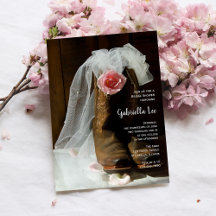 Country Rose Cowboy Boots Western Bridal Shower