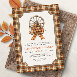 Invitación Country Rustic Thanksgiving Dinner Invitation