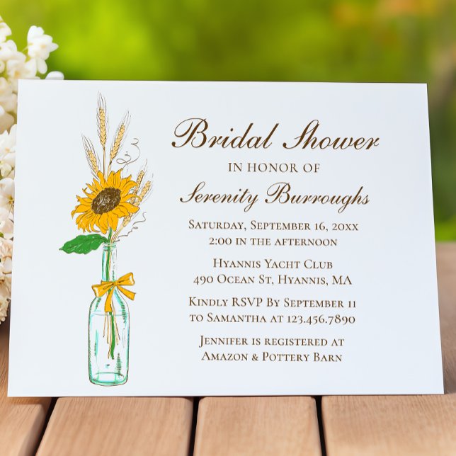 Invitación Country Sunflower Country Floral Bridal Shower (Subido por el creador)