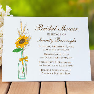 Invitación Country Sunflower Country Floral Bridal Shower