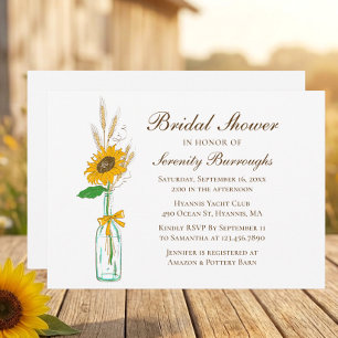 Invitación Country Sunflower Country Floral Despedida de Solt