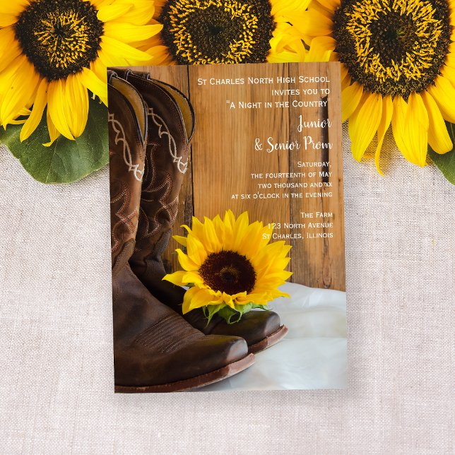 Invitación Country Sunflower Junior / Senior Prom (Subido por el creador)