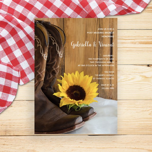 Invitación Country Sunflower Western Post Boda Brunch (Subido por el creador)