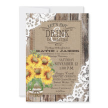 Country Sunflower Wood Lace Rustic Boda
