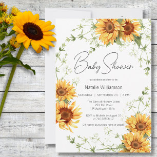 Invitación Country Sunflowers and Vines Baby Shower