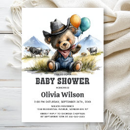 Invitación Country Teddy Bear Baby Shower Invitation