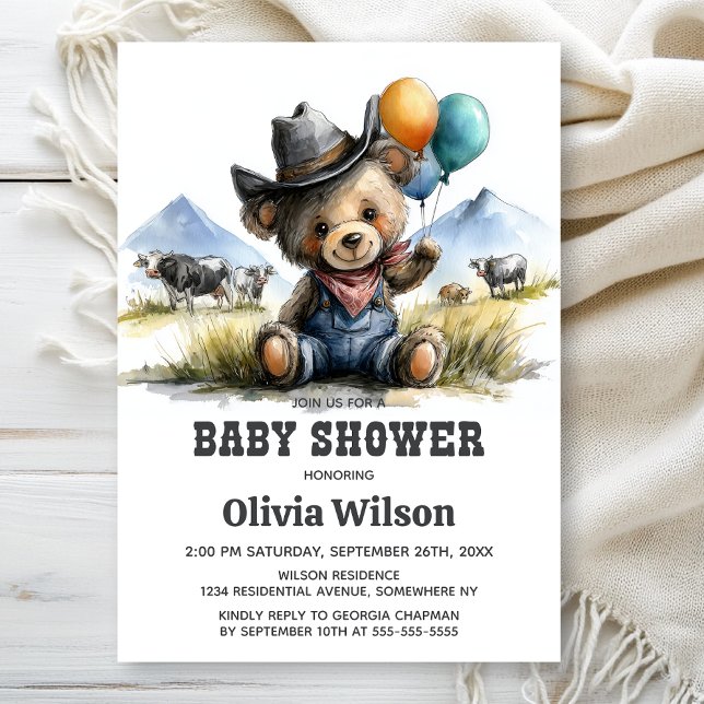 Invitación Country Teddy Bear Baby Shower Invitation (Subido por el creador)