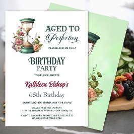 Invitación Country Watercolor Floral Hourglass Birday Party