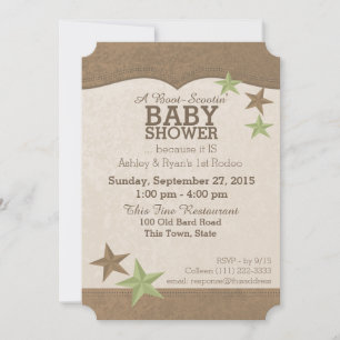 Invitación Country Western Baby Shower